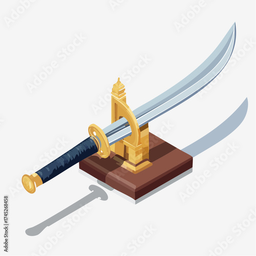 Samurai sword on a display stand