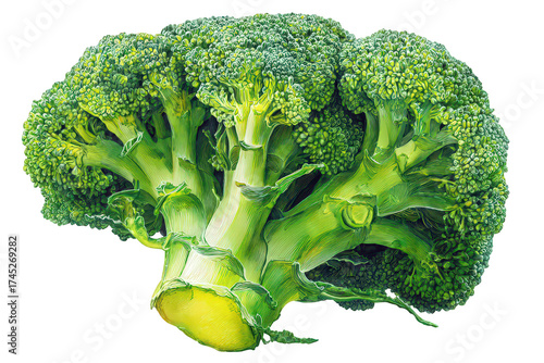Studio Shot of Fresh Green Broccoli Isolated on Transparent Background Healthy Food