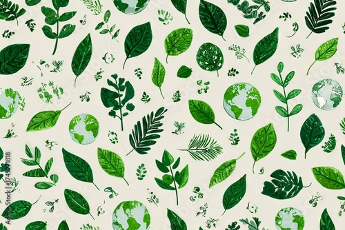 seamless pattern with leaves