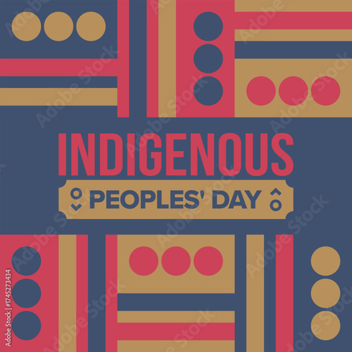 Indigenous Peoples' Day. Native American Day. American Indian culture. Heritage Month. Celebrate annual in United States. Tradition pattern. Poster, card, banner and background. Vector illustration