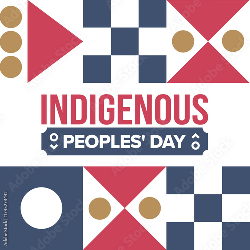 Indigenous Peoples' Day. Native American Day. American Indian culture. Heritage Month. Celebrate annual in United States. Tradition pattern. Poster, card, banner and background. Vector illustration