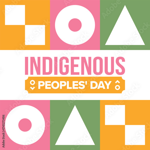 Indigenous Peoples' Day. Native American Day. American Indian culture. Heritage Month. Celebrate annual in United States. Tradition pattern. Poster, card, banner and background. Vector illustration