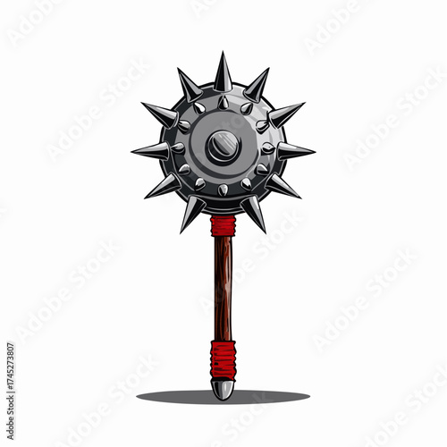 Spiked mace weapon with handle