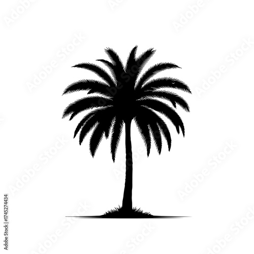 Paradise Island Tropical Palm Tree Vector Art