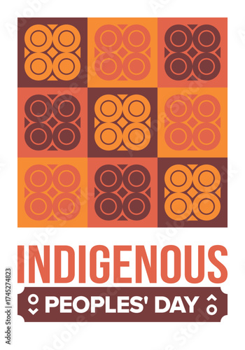 Indigenous Peoples' Day. Native American Day. American Indian culture. Heritage Month. Celebrate annual in United States. Tradition pattern. Poster, card, banner and background. Vector illustration