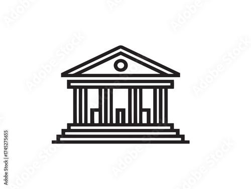 Architecture Element icon 2D vector line art in a clean minimalist style