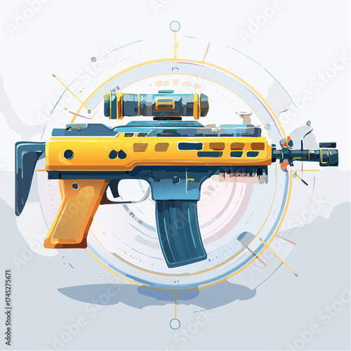 Stylized assault rifle with scope