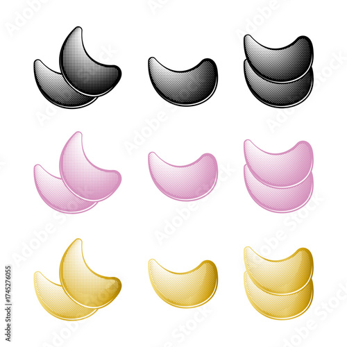 Set of eye patch icons without background