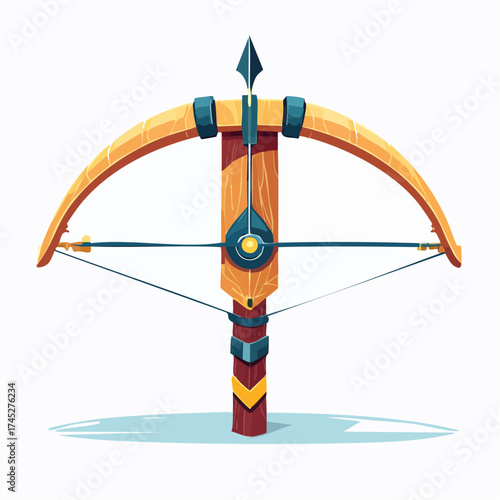 Stylized crossbow weapon with wooden stock