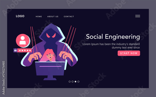 Social Engineering Threat Depicted in Vector Illustration