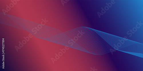 Blue purple red gradient mesh abstract background with wavy blended lines nice for wallpaper abstract