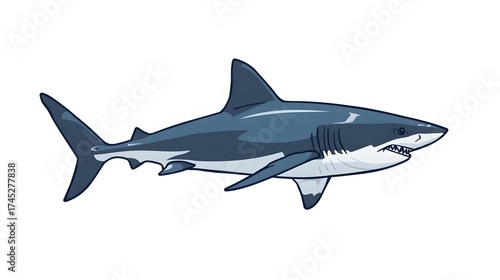 Oceanic Predator: A striking depiction of a majestic shark, a symbol of the ocean's wild beauty, showcasing its powerful presence.