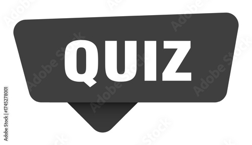 quiz black sign isolated on transpatent background. quiz sticker