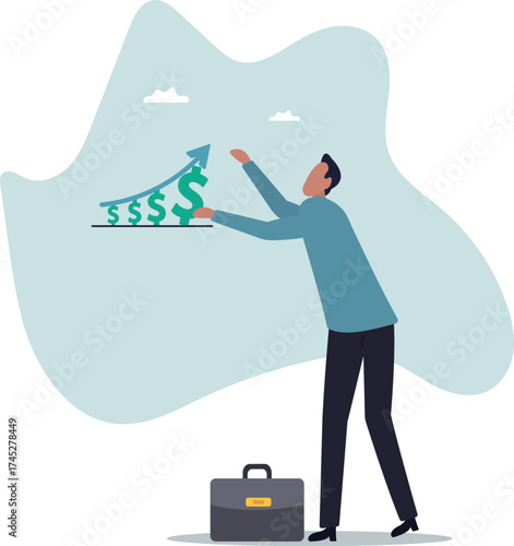 Increase revenue, income or wealth management growing investment asset to make profit or earning,about a man and his life.