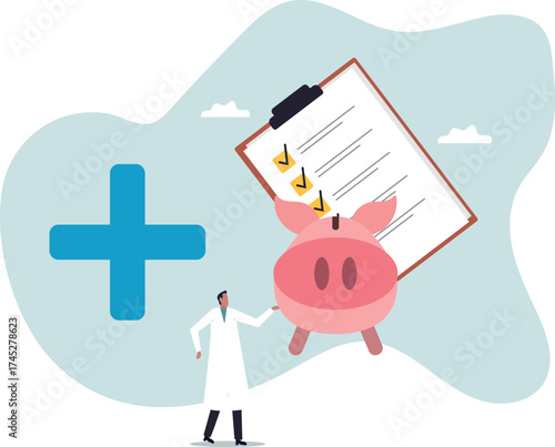 Financial checkup analyze growing wealth, debt or expense, diagnose money problem, wealth planning or investment advisor .about a man and his life.