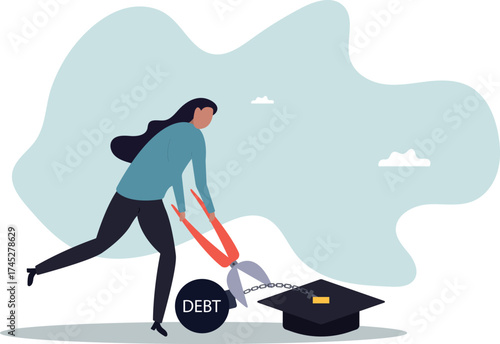 Student loan debt pay off or forgiveness program, cut education expense or reduce fee.about a man and his life.