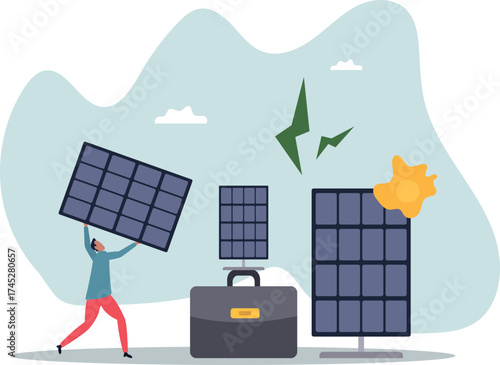solar panel seller. green energy concept.