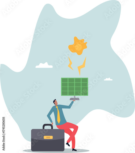 proposal to switch to solar panels. Green and environmentally friendly energy.