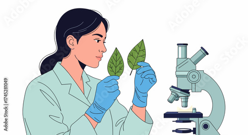 Botanical Research In Laboratory Setting With Focused Scientist