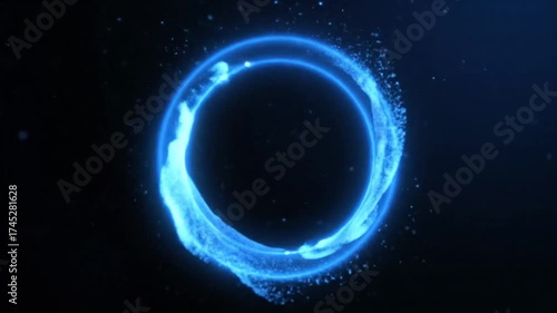 水が円を描いて流れる抽象的なループ