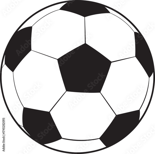 Classic Black and White Soccer Ball on White Background Keywords: soccer, ball, football, sport, game