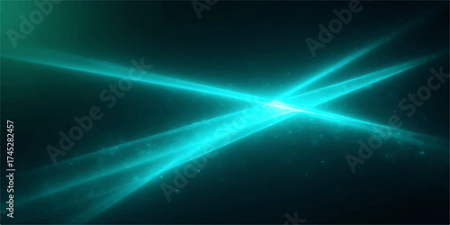 Abstract blue starry background with glowing light rays and smooth wave design
