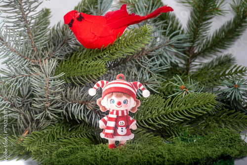 Christmas landscape with gifts and snow. Merry christmas and happy new year . Christmas celebration holiday background