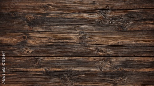 Rustic wooden planks with dark tones. AI image