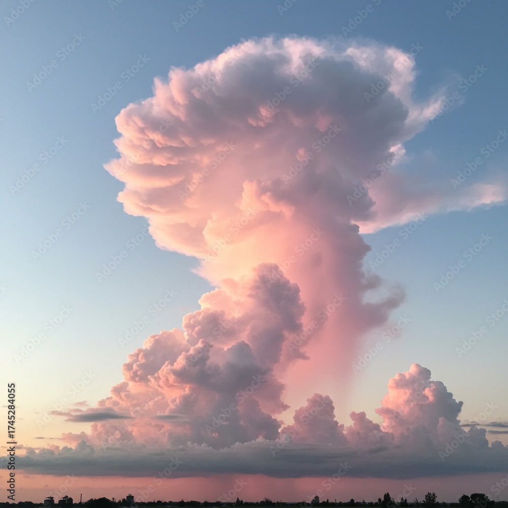 Fototapeta premium A Majestic Pink Cloud Formation at Sunset