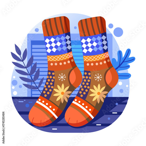  A flat style illustration showing a herbal tea 
