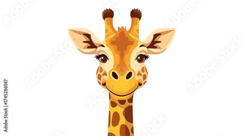 A Smiling Giraffe: The illustration of the giraffe, the tallest animal in the world, showcases its warm and happy personality