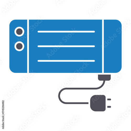 Electric heater Vector icon which can easily modify or edit