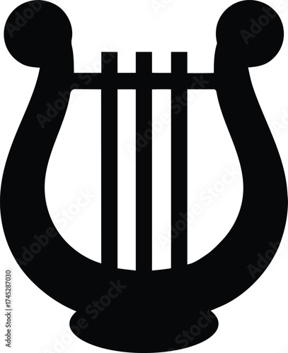 medieval harp instrument silhouette icon