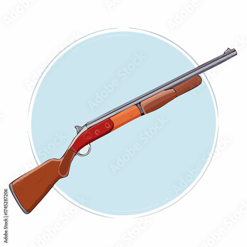 Wooden shotgun with metal barrel