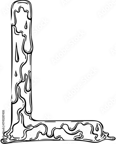 letter L with slime texture