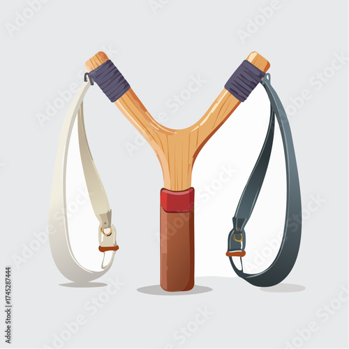 wooden slingshot with elastic band