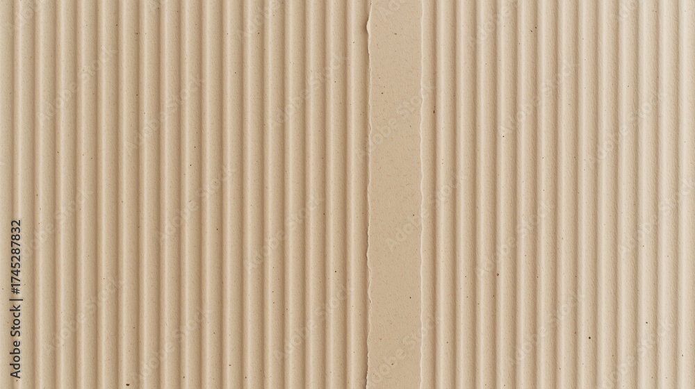 Naklejka premium Close-up of corrugated cardboard with a vertical strip
