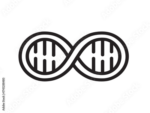 Bioengineering icon 2D vector line art in a clean minimalist science style
