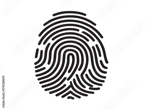 Biometrics icon 2D vector line art in a clean minimalist futuristic security symbol