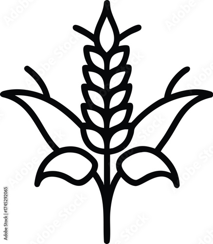 Wheat stalk vector illustration agriculture grain harvest farm symbol eps silhouette