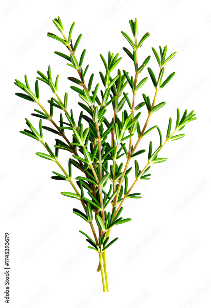 Fototapeta premium Green Pine Branch with Needles, Transparent Cutout, Nature Design Element