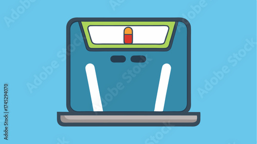 A digital scale showing weight and body composition data with a clean design and illuminated display.