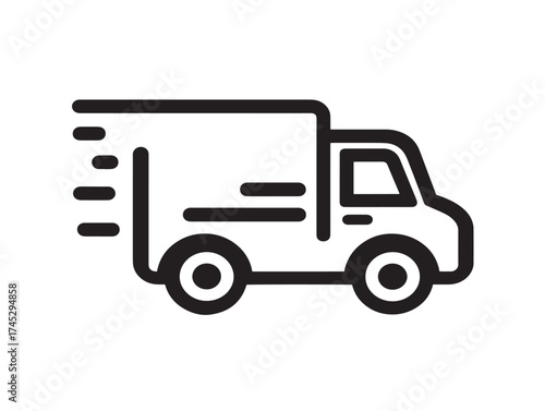 Delivery icon 2D vector line art for fast and efficient transport