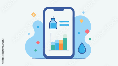 A detailed view of a health app interface on a smartphone showing data analytics related to daily physical activity and hydration levels.