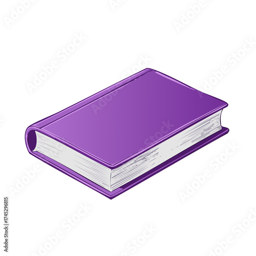 Purple Book Illustration - Reading, Education, Knowledge, Library, Learning