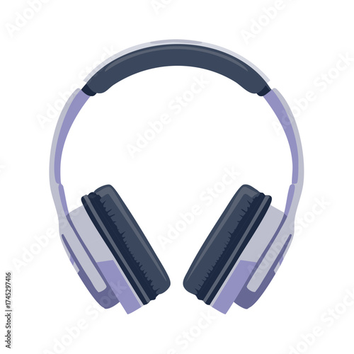 Over-ear headphones in blue and purple for listening to music or gaming, wireless headsets for multimedia entertainment