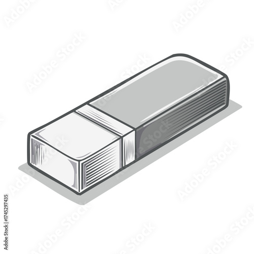 Illustration of a detailed eraser, ready to erase mistakes on paper.