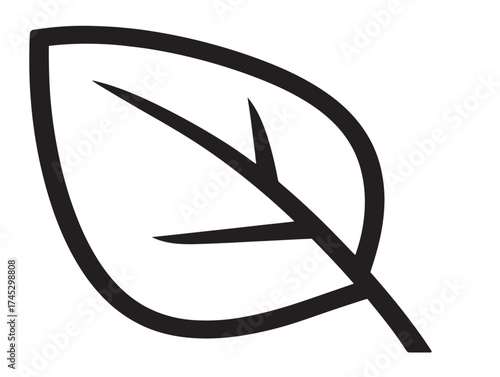 Eco icon 2D vector line art for green living and environment care