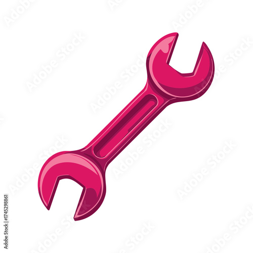 Magenta Open End Wrench Tool for Repair and Mechanical Work