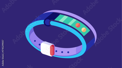 A biometric wearable device shaped like a bracelet that scans and displays vital signs like pressure and glucose levels in realtime.